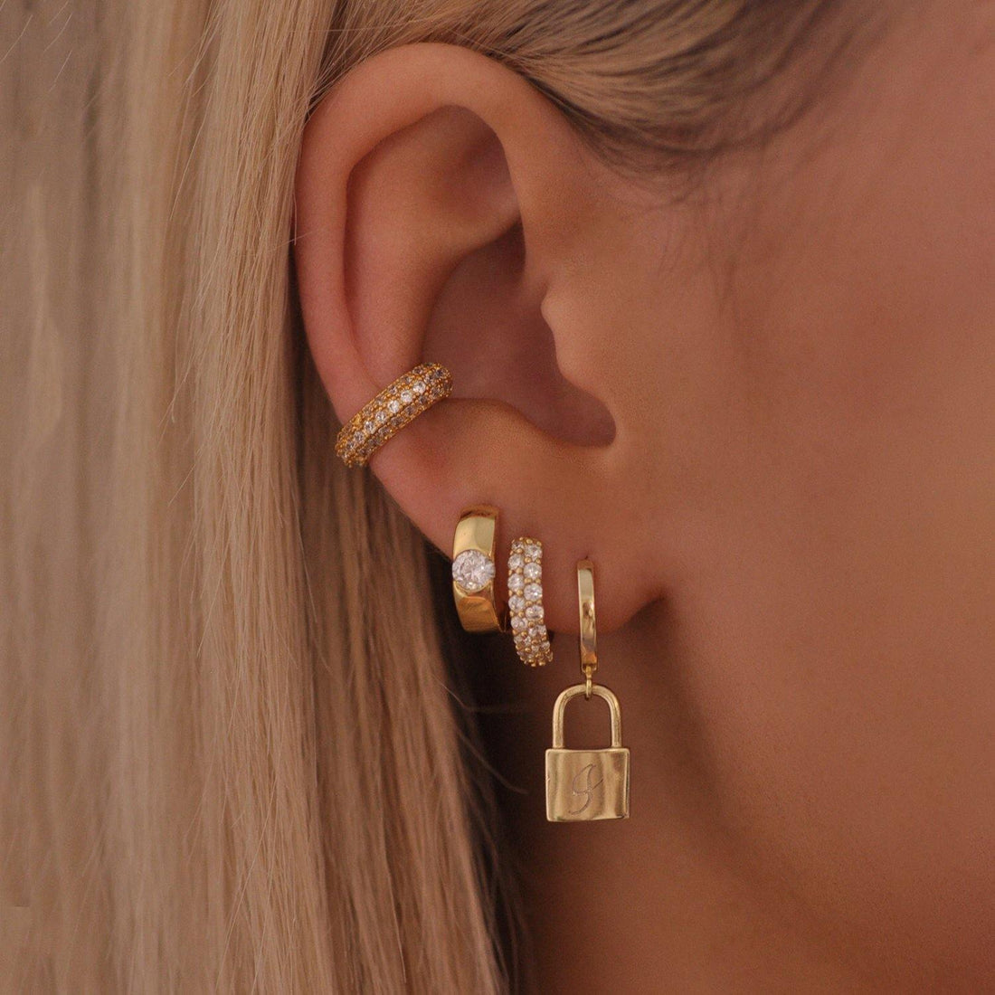 Lock Hoop Earrings - V THE LABEL Jewellery AU