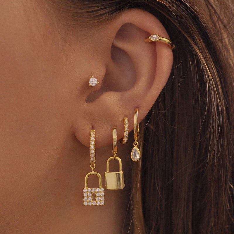 Lock Hoop Earrings - V THE LABEL Jewellery AU