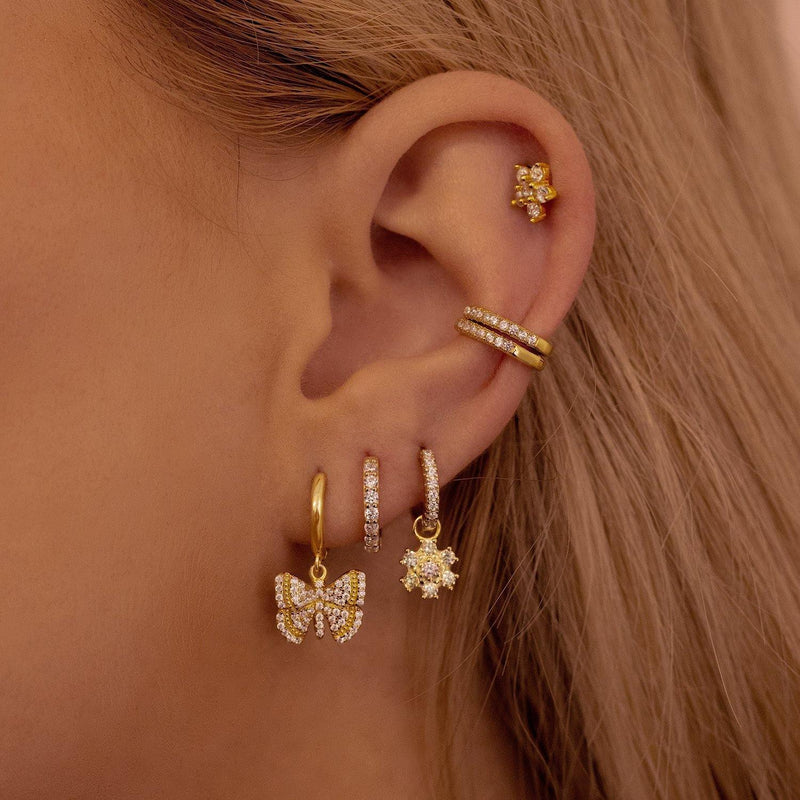 Pave Butterfly Huggie Earrings - V THE LABEL Jewellery AU