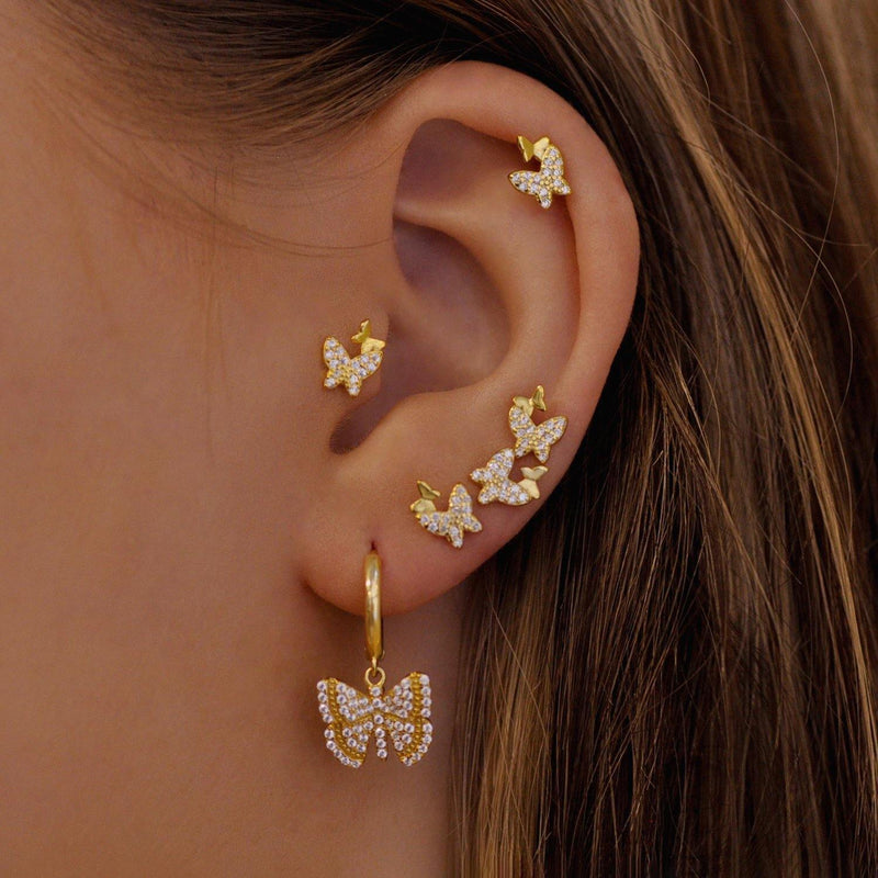 Pave Butterfly Huggie Earrings - V THE LABEL Jewellery AU