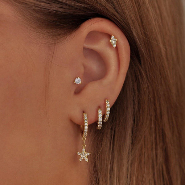 Star Pave & Huggie Earring Set - V THE LABEL Jewellery AU