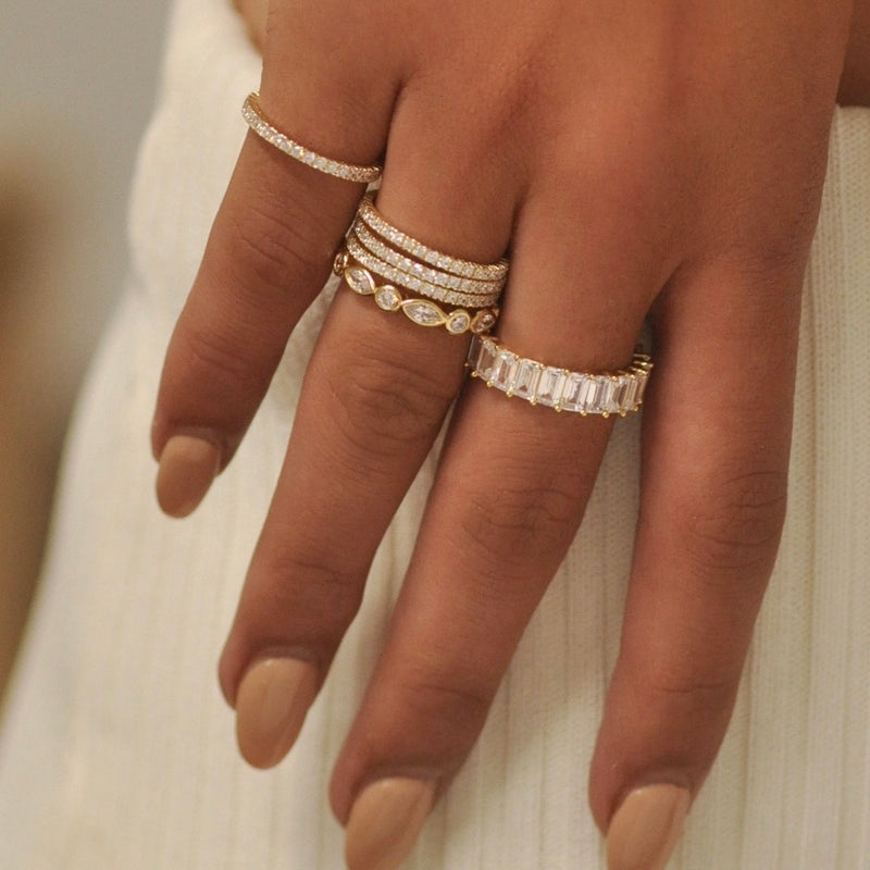 Baguette Pave Ring