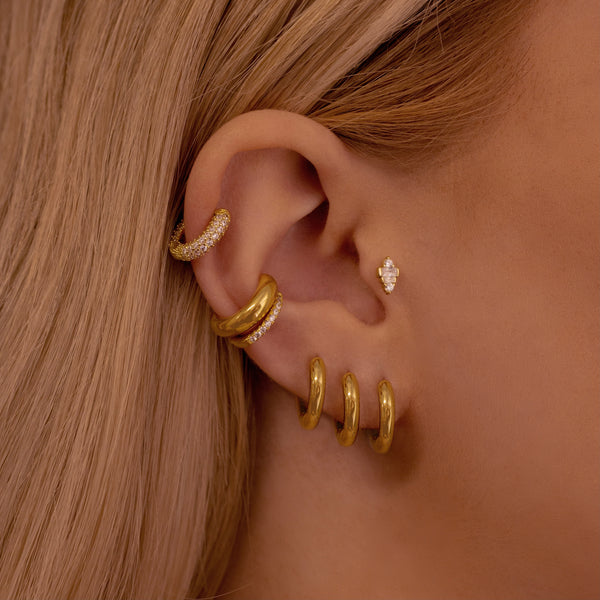 Plain Gold Huggie Earrings