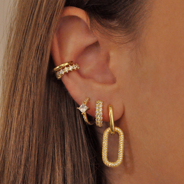 Pave Link Earrings