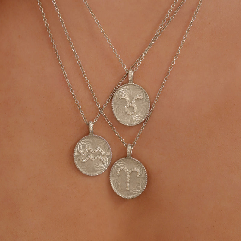 Silver Zodiac Pendant Necklace