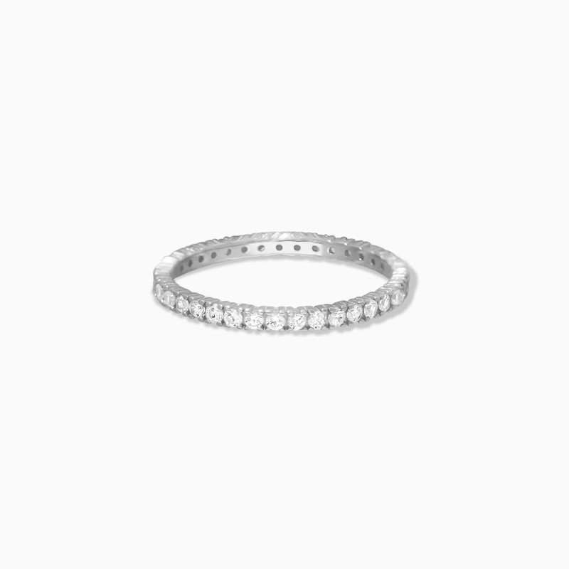 Silver CZ Eternity Band Ring