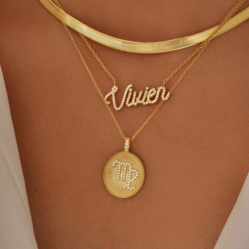 Virgo Zodiac Pendant Necklace