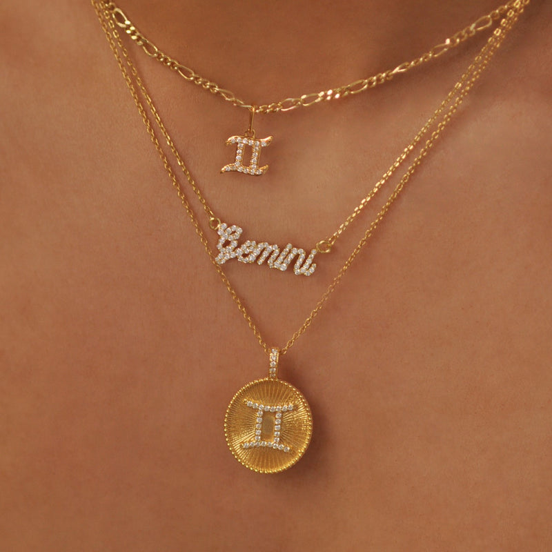 Zodiac Nameplate Necklace