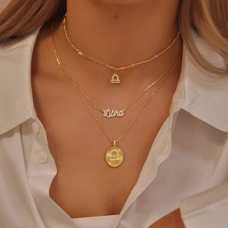 Zodiac Nameplate Necklace